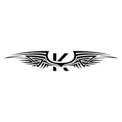 Initial letter k wings logo