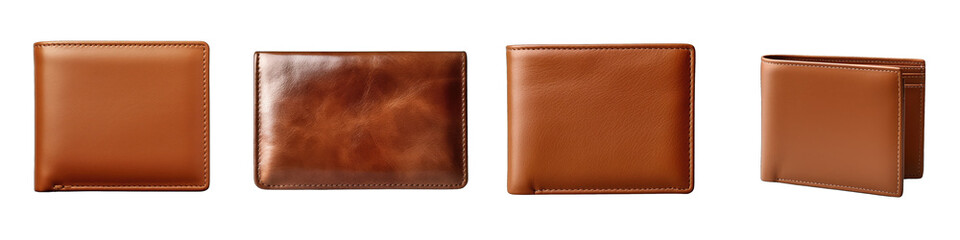 Leather wallet  Hyperrealistic Highly Detailed Isolated On Transparent Background Png File - obrazy, fototapety, plakaty