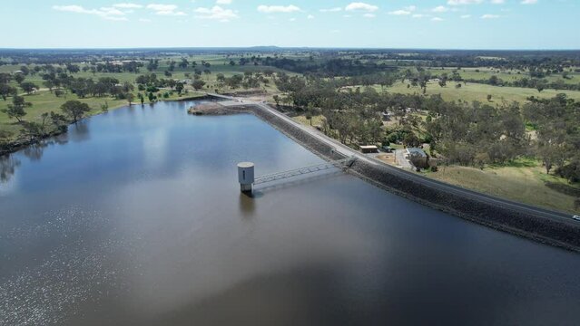 Aerial footage of Lake Eppalock Victoria Australia