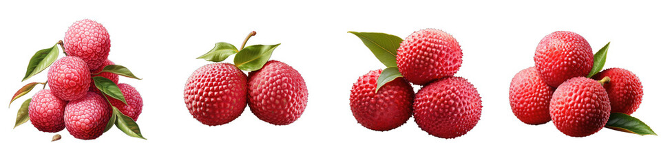 Lychee fruit  Hyperrealistic Highly Detailed Isolated On Transparent Background Png File