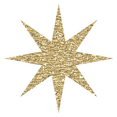 Fototapeta premium Golden star isolated on white PNG