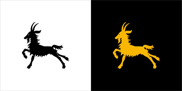 silhouette of a goat Animals logos collection. Animal logo set.