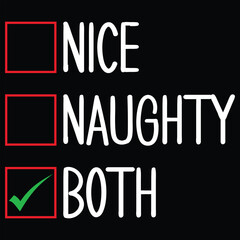 Nice Naughty Both Christmas T-shirt Design
