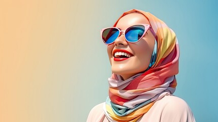 modern colorful stylish outfit photoshoot of a muslim - obrazy, fototapety, plakaty