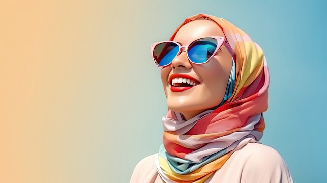 modern colorful stylish outfit photoshoot of a muslim