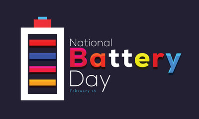 National Battery Day. background, banner, card, poster, template. Vector illustration.
