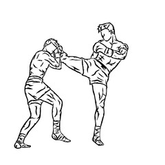 illustration of maythai fighter