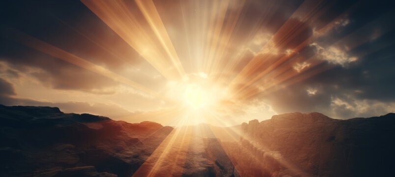 Mesmerizing vintage sunbeams casting a radiant glow on a captivating grunge texture background