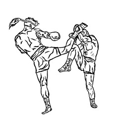illustration of maythai fighter