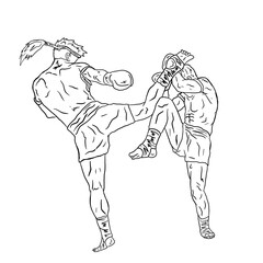 illustration of maythai fighter
