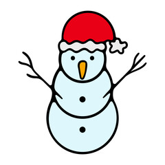 Christmas characters vector design. Snowman christmas character with cute and friendly pose and expressions for xmas season collection. Vector illustration