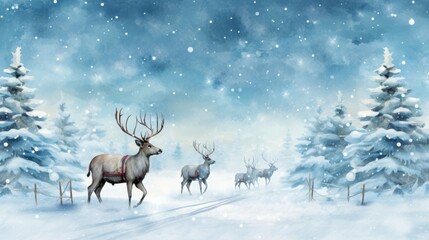 reindeer in the snow