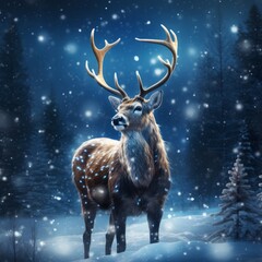 reindeer in the snow