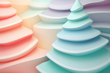Christmas Tree Abstract Background - Pastel colors