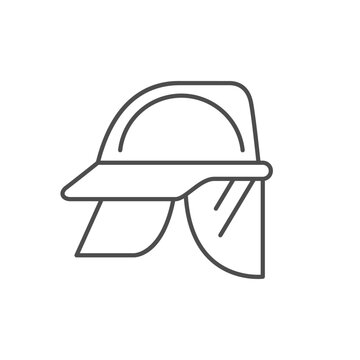 Firefighter helmet line outline icon