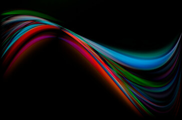 Modern colorful flow poster. Wave Liquid shape in black color background. Art design for your design project.