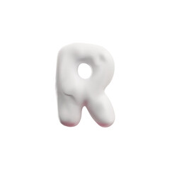 Plasticine letter R of English alphabet 3D style, vector illustration