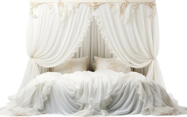 Fascinating Shiny Decorative Bed Canopies Isolated on Transparent Background PNG.