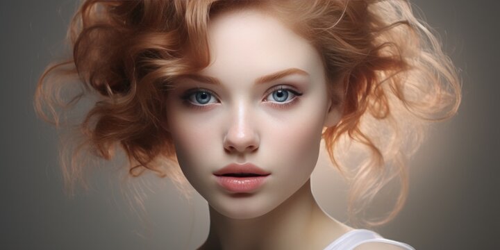 Generative AI image of a beautiful woman skincare concept
