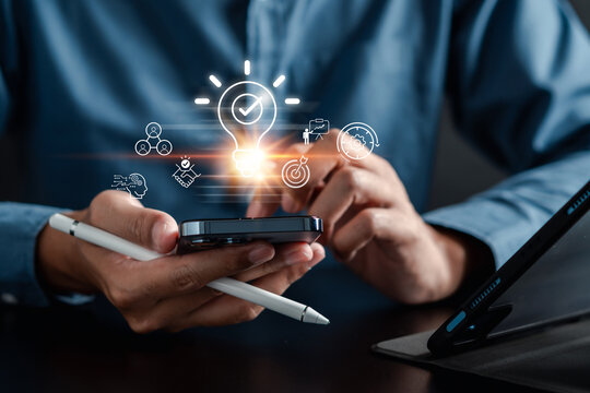 Quick tips for smart creative. light bulb and idea, working Creativity, Creative for new innovation with energy and power, growth and success development.