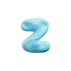 Plasticine molded letter Z.