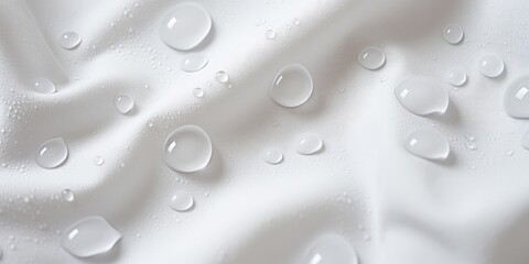 close up of sweat drops on a white towel - obrazy, fototapety, plakaty