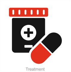 Treatment and dose icon concept