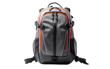 Strong Black Smart Backpack Isolated on Transparent Background PNG.