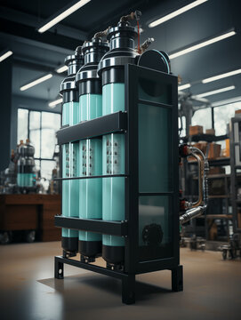 Moderne Osmose Wasser Filter Anlage f&uuml;r Wasserreinigung, ai generativ