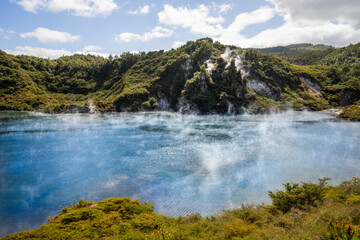Fototapeta na wymiar The photo shows lake at Waimangu Volcanic Valley, New Zealand.