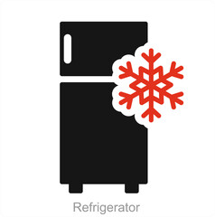 Refrigerator  and food icon concept 