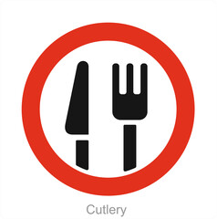 Cutlery and fork icon concept