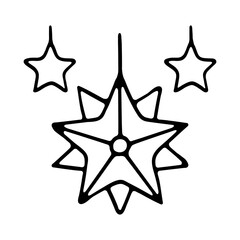 Obraz premium Christmas tree star ornament for festive holiday decor. Gold star decoration for a joyful and merry celebration