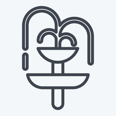 Icon Fountain. suitable for City Park symbol. line style. simple design editable. design template vector. simple illustration