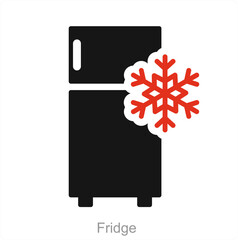 Fridge and cold icon concept 