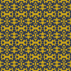 Blue and white watercolor ornament painted with watercolor on paper.