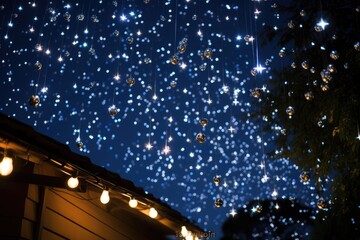 A constellation of holiday-themed stars lighting up the night sky.