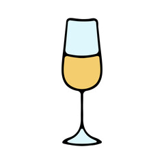 Glass of Alcohol set icon. Bottle, wineglass, glass, leaf, wine, grape, clock, time, aging, restaurant. Drink concept. New Year, Christmas, holiday, gift, Santa, celebration, January 1, winter.