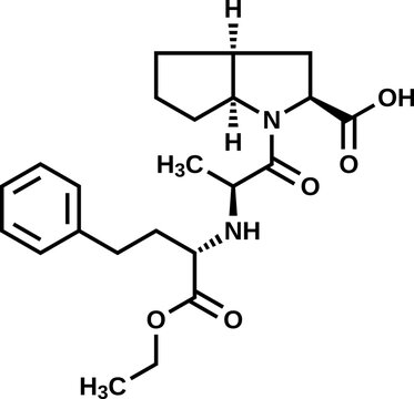 Ramipril structural formula, vector illustration
