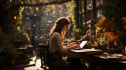 young woman with a book in her hands