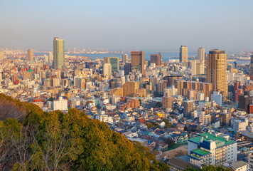 Naklejka premium 諏訪山公園から見た神戸の夕景 