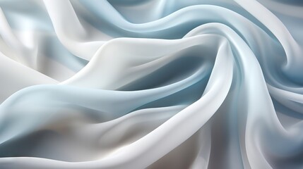 Obraz premium Elegant white and light blue silk background. Luxurious wedding concept. Generative AI