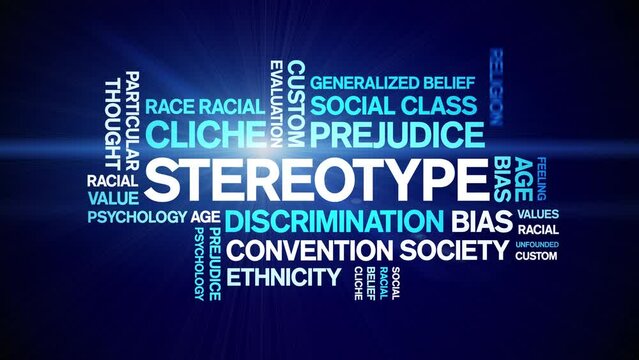 Stereotype animated tag word cloud;text design animation kinetic typography seamless loop.