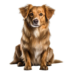 Dog Sitting on White Isolated on Transparent or White Background, PNG