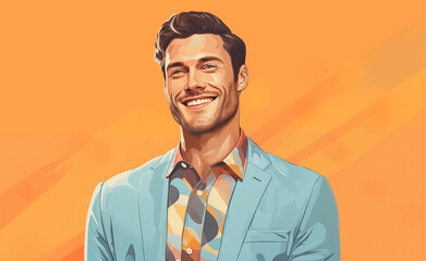 A Stylish Portrait of a Happy Fashion Businessman. Confidence and style of the businessman with a genuine smile.