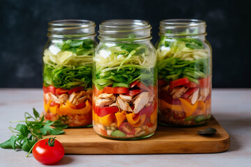 Freshness in a Jar: Meal Prep Chicken and Veggie Salad for Busy Days