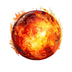 Fireball of Destruction Isolated on Transparent or White Background, PNG