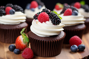 Berry Bliss Chocolate Cupcakes