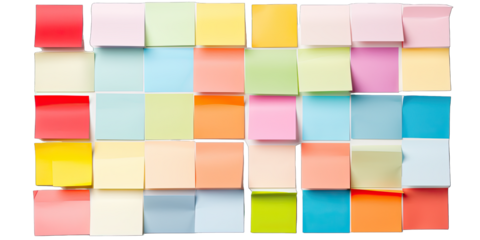 Elegant Multicolor Post Notes On Transparent Background