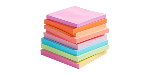 Pile Of Elegant Multicolor Post Notes On Transparent Background